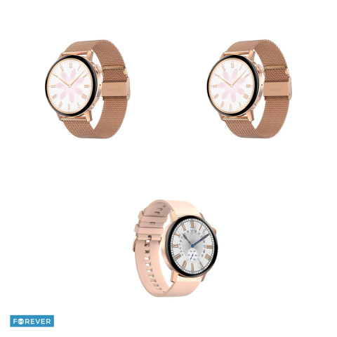 Smartwatch Forever ForeVive 4 SB-350, roz auriu, IP68, incarcare 3 h, ecran 1,32 ", IPS, 2.5D Gorilla Glass [3]