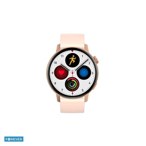 Smartwatch - Smartwatch Forever ForeVive 4 SB-350, roz auriu, IP68, incarcare 3 h, ecran 1,32 ", IPS, 2.5D Gorilla Glass