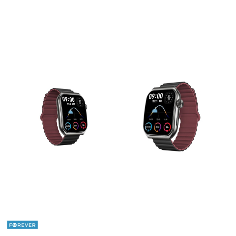 Smartwatch Forever Tiron SWM-300, negru, IP67, incarcare 3 h, ecran 1,96 ", Amoled 1,96" 410x502 pix, 250 mAh, curea 250 mm [4]