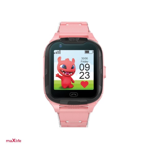 Smartwatch - Smartwatch Maxlife MXKW-350, GPS WiFi 4G, roz, IPX7, 1.4" 240 x 240 px, curea 248 mm
