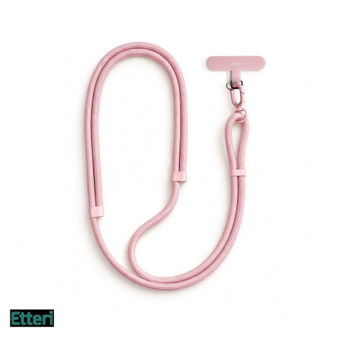 Snururi si lanturi telefon - Snur de gat pentru telefon light pink 150 cm, Roz deschis