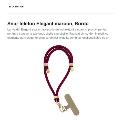 Snur telefon Elegant maroon 50 cm, Bordo [1]