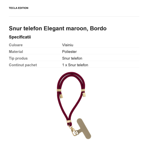 Snur telefon Elegant maroon 50 cm, Bordo [2]