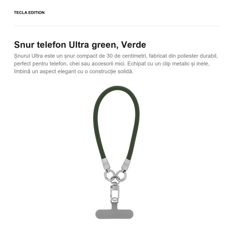 Snur telefon Ultra green 30 cm, Verde [1]