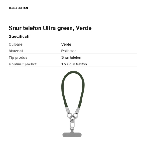 Snur telefon Ultra green 30 cm, Verde [2]