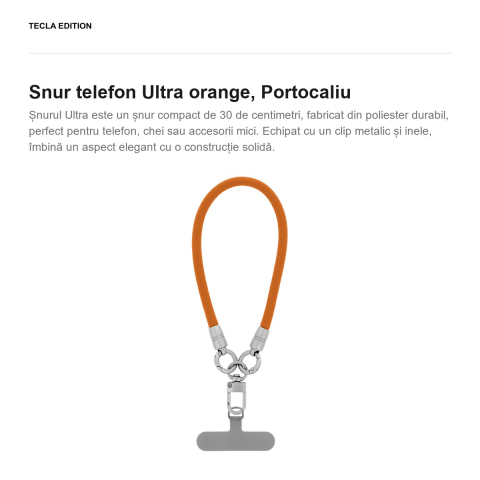 Snur telefon Ultra orange 30 cm, Portocaliu [1]