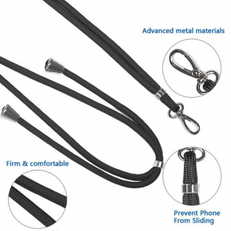 Snur universal de prindere telefon, Neck Strap 92823, lungime 133 cm, reglabil, cu carabina metalica, rosu [7]