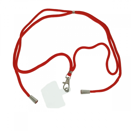 Gadgets smartphone - Snur universal de prindere telefon, Neck Strap 92823, lungime 133 cm, reglabil, cu carabina metalica, rosu
