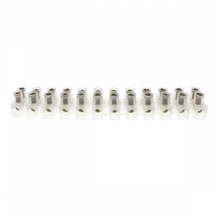 Mufe si conectori electrici - Soclu cu 12 conectori electrici pentru montaj, banda multi-contact, 10A, 108x17x15mm