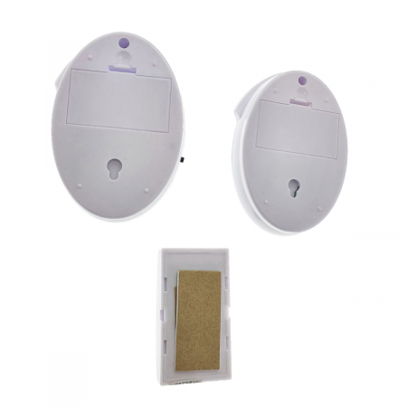 Sonerie Luckarm 7620 fara fir, cu un buton si 2 sonerii cu led, 30 melodii, albastru cu portocaliu [2]