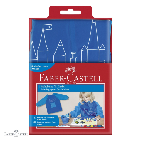 Sortulet pentru pictura Faber-Castell, maneci lungi cu elastic, pentru copii 6-10 ani, albastru [3]