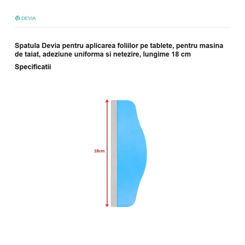 Spatula Devia pentru aplicarea foliilor pe tablete, pentru masina de taiat, adeziune uniforma si netezire, lungime 18 cm [2]
