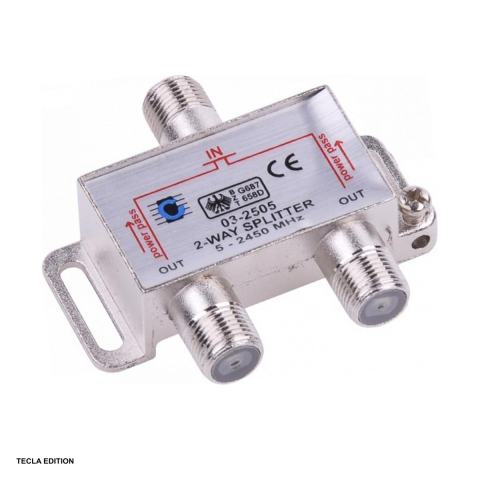 Splitter CATV 2 cai TED775069, banda 5 - 2450 MHz, pentru semnal TV pe cablu coaxial [0]