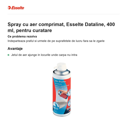 Spray cu aer comprimat, Esselte Dataline, 400 ml, pentru curatare [1]
