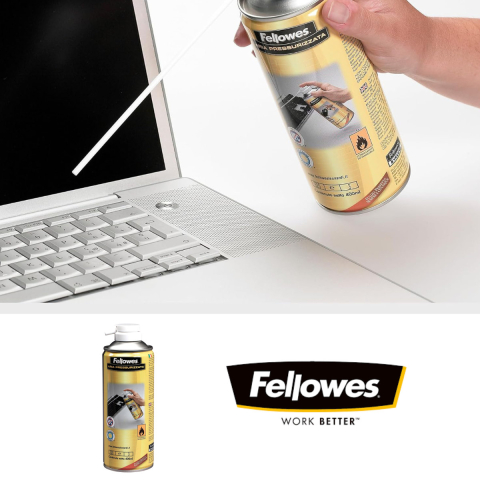 Spray de curatare cu aer comprimat 400 ml, Fellowes, pentru tastatura si echipamente IT, indeparteaza praful [3]