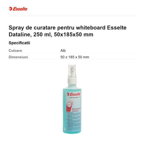 Spray de curatare pentru whiteboard Esselte Dataline, 250 ml, 50x185x50 mm [2]