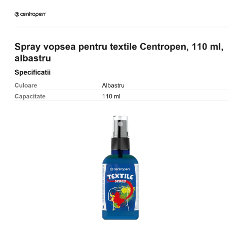 Spray vopsea pentru textile Centropen, 110 ml, albastru [2]