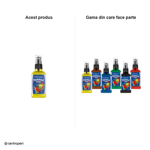 Spray vopsea pentru textile Centropen, 110 ml, galben [4]