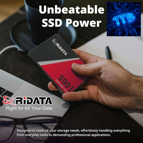 SSD 2.5 SATA 1TB RIDATA S901, Viteza 550 MB/s, pentru Gaming, Laptop, Backup Masiv, cu Tehnologie LDPC ECC si Consum Ultra-Redus [3]