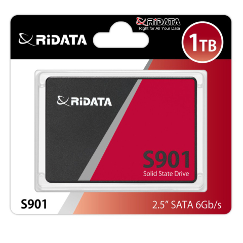 Medii de stocare - SSD 2.5 SATA 1TB RIDATA S901, Viteza 550 MB/s, pentru Gaming, Laptop, Backup Masiv, cu Tehnologie LDPC ECC si Consum Ultra-Redus