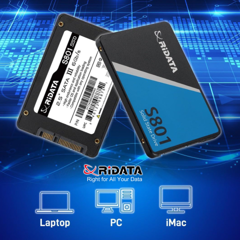 SSD 2.5 SATA 256GB RIDATA S801, Viteza 460 MB/s, pentru Upgrade Laptop si PC, Consola PS4, cu Tehnologie ECC TRIM si Consum Redus [4]