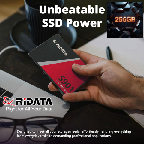 SSD 2.5 SATA 256GB RIDATA S901, Viteza Maxima 550 MB/s, pentru Sistem de Operare, Gaming, Workstation, cu Tehnologie Avansata LDPC ECC [3]