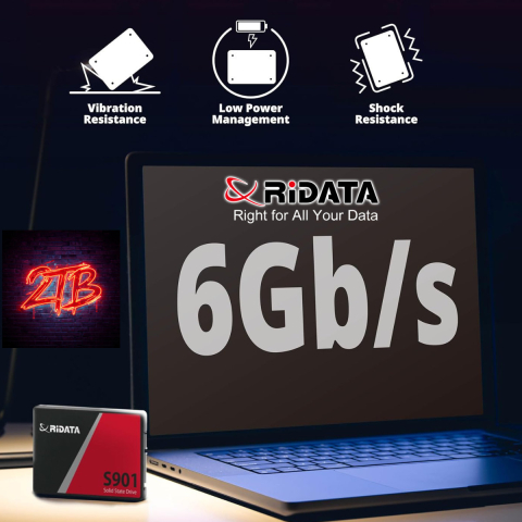 SSD 2.5 SATA 2TB RIDATA S901, Viteza 550 MB/s, pentru Arhiva Masiva, Gaming Extrem, Workstation Profesional, cu Tehnologie LDPC ECC si Fiabilitate Superioara [4]