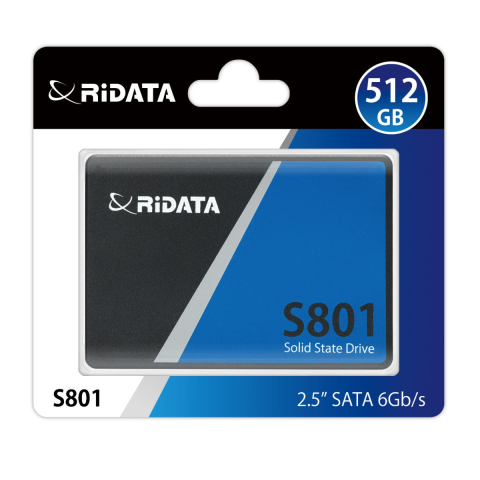 Medii de stocare - SSD 2.5 SATA 512GB RIDATA S801, Viteza 500 MB/s, pentru Upgrade Laptop si PC Gaming, Consola PS4, cu Tehnologie TRIM si Consum Ultra-Redus