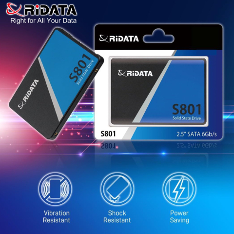 SSD 2.5 SATA 512GB RIDATA S801, Viteza 500 MB/s, pentru Upgrade Laptop si PC Gaming, Consola PS4, cu Tehnologie TRIM si Consum Ultra-Redus [4]
