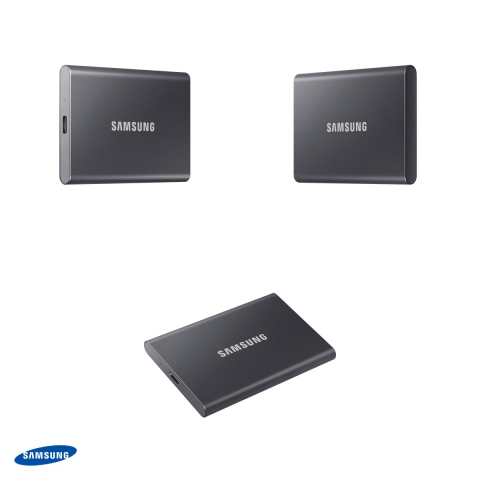 SSD extern portabil Samsung T7, 1 TB, USB-C, USB 3.2 Gen 2 10 Gbps, citire 1.050 MB/s, scriere 1.000 MB/s, criptare AES 256-bit, gri, MU-PC1T0T/WW [3]