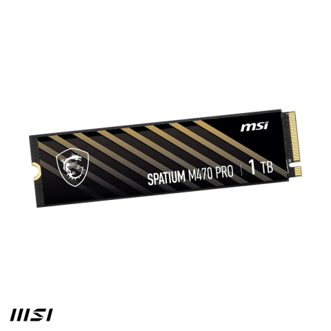 Medii de stocare - SSD intern MSI SPATIUM M470 PRO, 1 TB, M.2 2280, PCIe 4.0 x4 NVMe, citire 6.000 MB/s, scriere 4.500 MB/s, 3D NAND, TBW 320 TB