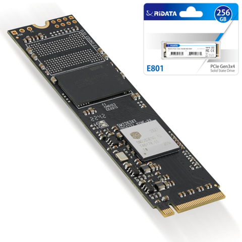SSD PCIe M.2 NVMe RIDATA E801, 256 GB, Viteza Citire 2100 MB/s, Upgrade Laptop & PC, Tehnologie LDPC [3]