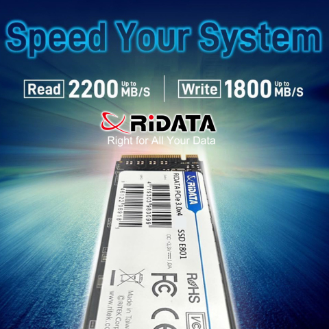 SSD PCIe M.2 NVMe RIDATA E801, 512 GB, Viteza Citire 2200 MB/s, Scriere 1800 MB/s, Upgrade Performanta, LDPC [3]