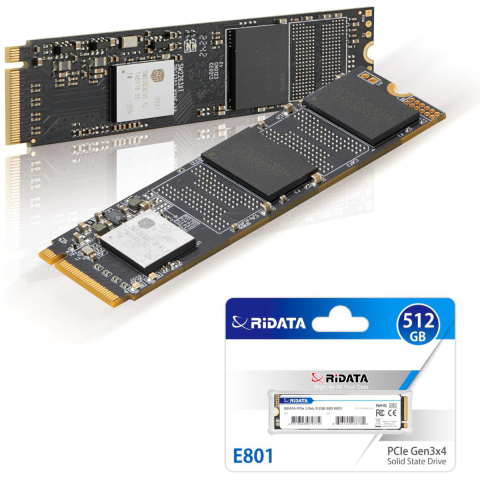 SSD PCIe M.2 NVMe RIDATA E801, 512 GB, Viteza Citire 2200 MB/s, Scriere 1800 MB/s, Upgrade Performanta, LDPC [4]