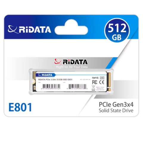 PCIe M2 SSD - SSD PCIe M.2 NVMe RIDATA E801, 512 GB, Viteza Citire 2200 MB/s, Scriere 1800 MB/s, Upgrade Performanta, LDPC
