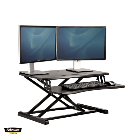 Statie de lucru sit-stand Fellowes Corsivo, pentru 2 monitoare sau monitor si laptop, 11.43x80.01x61.28 cm [4]