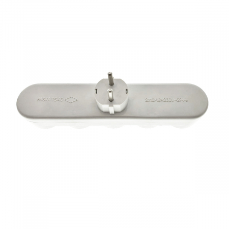 Stecher cu 5 prize tip schuko cu impamantare, 16A 250V, alb [2]