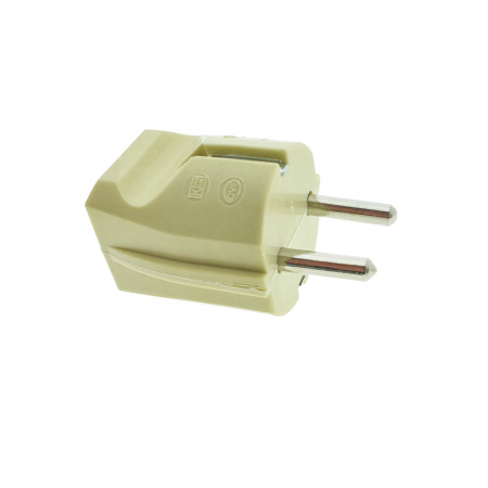 Stecher demontabil schuko, cu impamantare, 220V, 16A, cu iesire dreapta, din ebonita, bej [3]