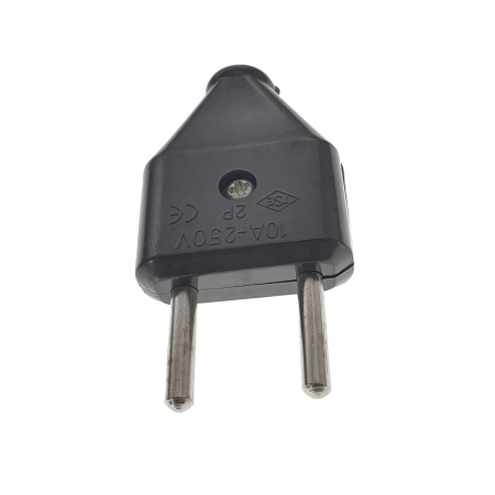 Stecher plat, priza EU, IP20, 10A, 220 - 240V, 50Hz, dimensiuni 65 x 34 x 14mm, negru [1]