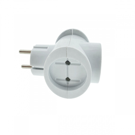 Mufe si conectori electrici - Stecher tip butoias, triplu, Flores 40532, 16A, 220V, alb