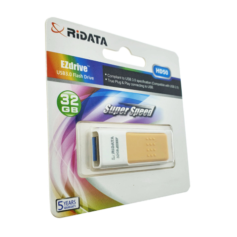 Stick USB 3.0 RiDATA, 32 GB, Transfer Rapid, Backup, Filme, Conector Retractabil Portocaliu [1]
