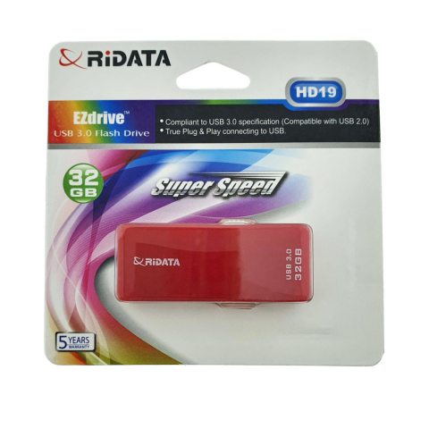 Memorii 32 Gb - Stick USB 3.0 RiDATA, 32 GB, Transfer Viteza Mare, Compatibilitate Universala, Conector Retractabil Rosu