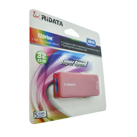 Stick USB 3.0 RiDATA, 32 GB, Transfer Viteza Mare, Compatibilitate Universala, Conector Retractabil Rosu [1]