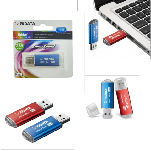 Stick USB 3.1 RiDATA 256GB Transfer Rapid Carcasa Metalica pentru Stocare Documente, Backup, cu Functie Securitate Partitie Privata, Albastru [4]