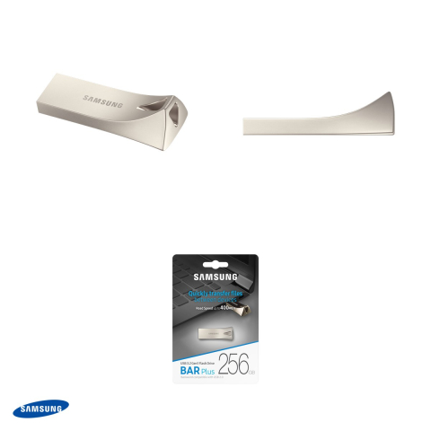 Stick USB Samsung BAR Plus, 256 GB, USB-A, USB 3.1 Gen 1, citire pana la 400 MB/s, corp metalic rezistent la apa si socuri, argintiu, MUF-256BE3/APC [4]