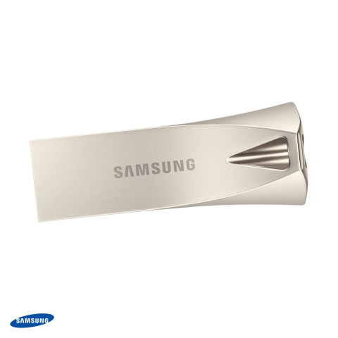 Memorii USB 3.X - Stick USB Samsung BAR Plus, 256 GB, USB-A, USB 3.1 Gen 1, citire pana la 400 MB/s, corp metalic rezistent la apa si socuri, argintiu, MUF-256BE3/APC