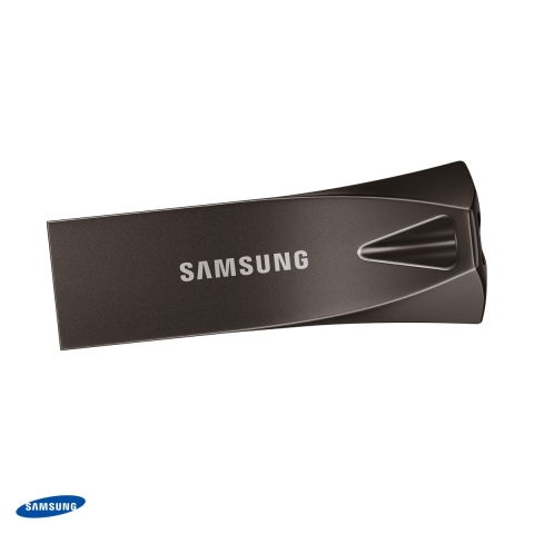 Memorii USB 3.X - Stick USB Samsung BAR Plus, 256 GB, USB-A, USB 3.1 Gen 1, citire pana la 400 MB/s, corp metalic rezistent la apa si socuri, gri titan, MUF-256BE4/APC