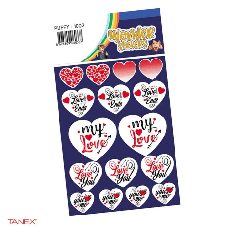 Birotica papetarie - Sticker puffy TANEX Love Series 1002