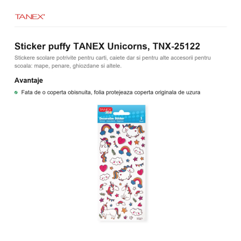 Sticker puffy TANEX Unicorns, TNX-25122 [1]