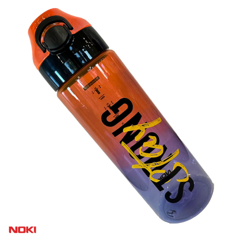 Sticle si recipiente apa - Sticla de apa Noki T-0104 din tritan fara BPA, 800 ml, deschidere automata cu buton si blocare, maner de transport, culori asortate
